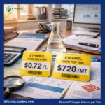 Ethanol Price per Liter vs per Ton